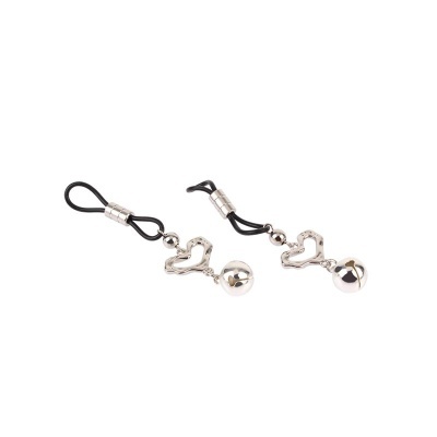 Acessórios pendentes com forma de coração e esfera metálica em cordão preto