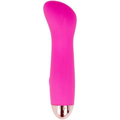 Vibrador cor-de-rosa com base prateada