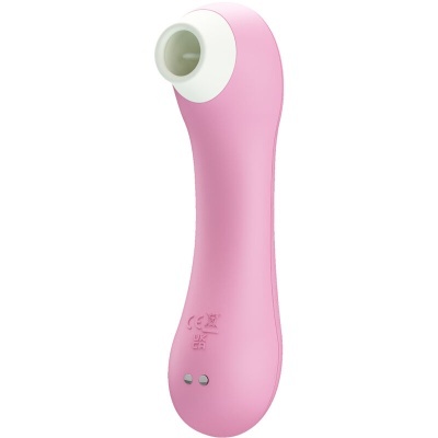 Dispositivo cor-de-rosa com bocal branco em fundo branco