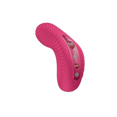 Vibrador cor-de-rosa com textura ondulada e botões FUN FACTORY