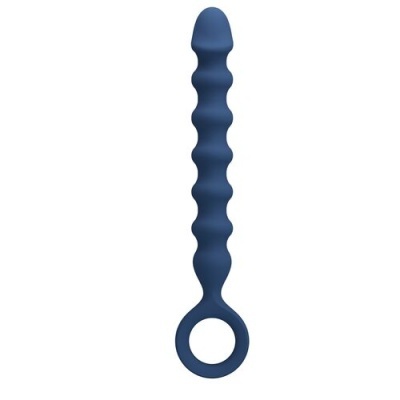 Objeto azul ondulado com anel na base