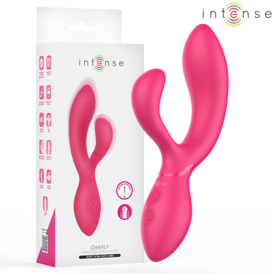 Estimulador vibratório rosa Intense Charly com embalagem branca