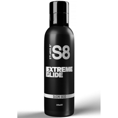 Frasco preto de lubrificante S8 Extreme Glide silicone baseado