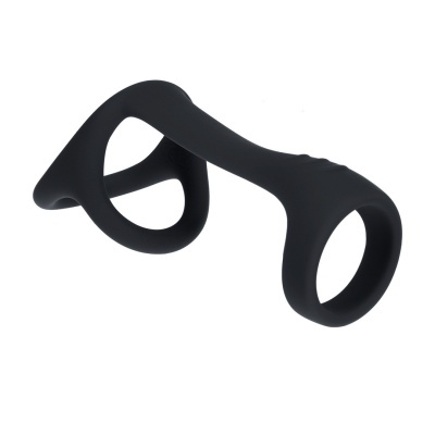 Anel ajustável em silicone preto com design ergonómico