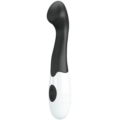 Vibrador preto e branco com botões