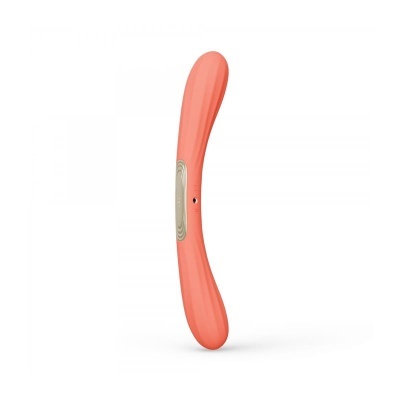 Vibrador em silicone rosa com detalhe cinzento marmoreado