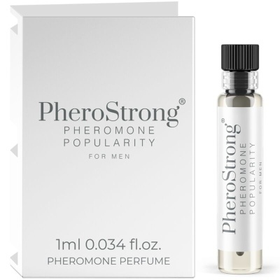 Frasco e caixa de perfume PheroStrong para homens