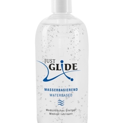 Frasco plástico transparente com gel lubrificante à base de água e tampa de bomba branca