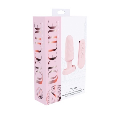 Embalagem cor-de-rosa de plugue vibratório com comando à distância
