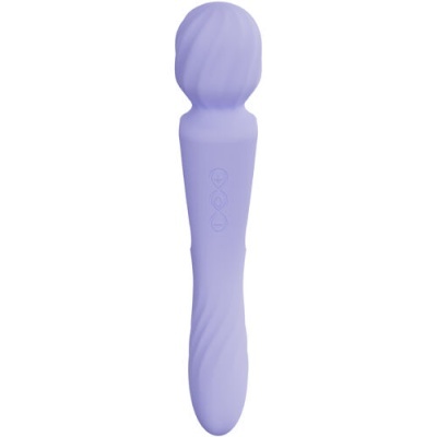 Vibrador massageador lilás em silicone com botões integrados