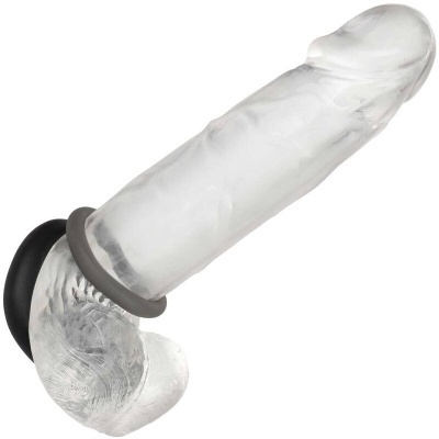 Dildo transparente com anel cinzento