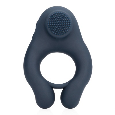 Anel azul escuro de silicone com textura circular