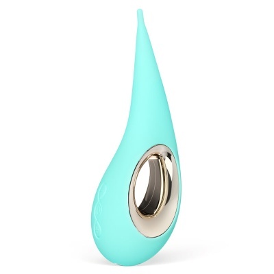 produto azul turquesa com detalhe dourado em forma de gota