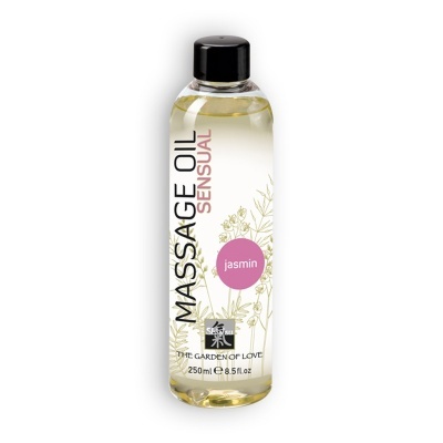 Frasco de óleo para massagem sensual com fragrância de jasmim