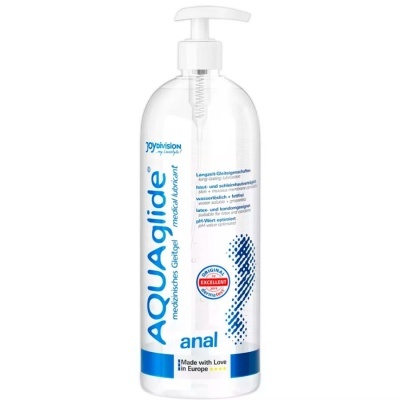 Frasco de lubrificante médico AQUAglide anal com pump branco