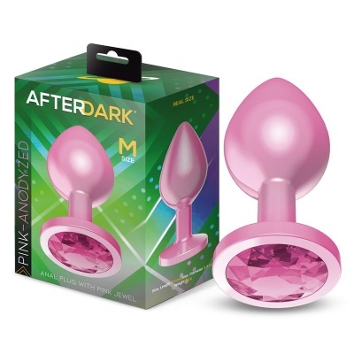 Plug anal cor-de-rosa com joia rosa em caixa Afterdark