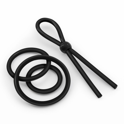 Elástico de resistência preto para exercícios sobre fundo branco