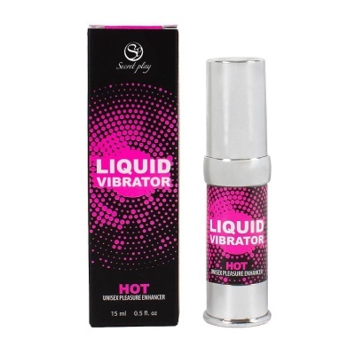 Frasco e caixa do produto Liquid Vibrator Hot unisex