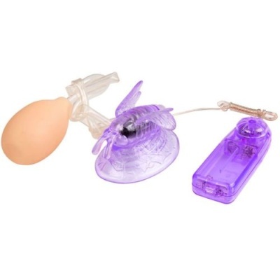 Dispositivo roxo translúcido com bomba de borracha e controlo remoto roxo