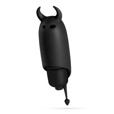 Condutor para mouse em silicone preto em forma de demónio com chifres e cauda pontiaguda.
