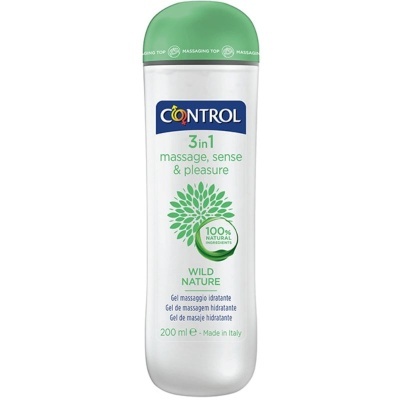 Frasco de gel de massagem hidratante CONTROL Wild Nature 200 ml