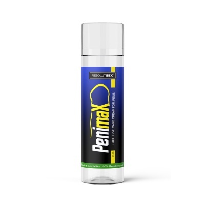 Embalagem de creme Penimax exclusivo para cuidados com o pénis.