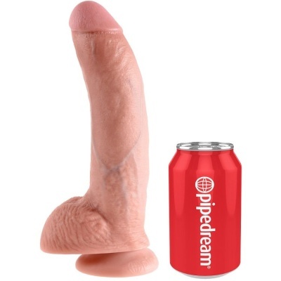 Produto em forma de pénis com lata vermelha ao lado
