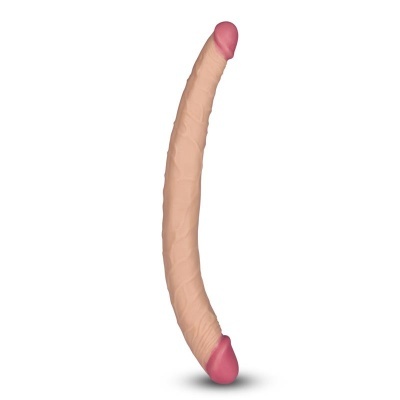 Produto alongado flexível com textura realista em tons de pele clara e pontas rosa
