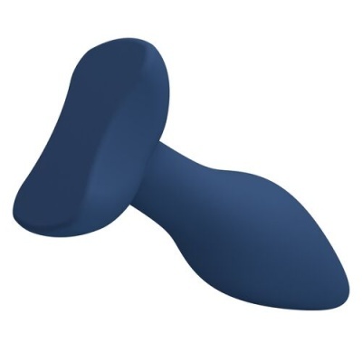 Objeto azul escuro curvado em fundo branco