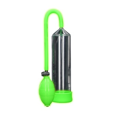 Bomba de vácuo manual com mangueira e balão verde e cilindro transparente