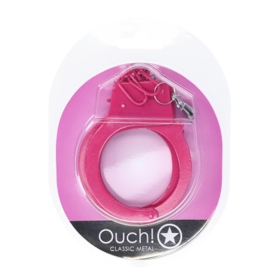 Algemas de metal rosa em embalagem com texto Ouch! CLASSIC METAL