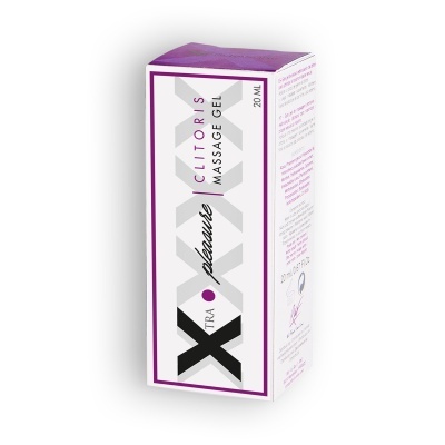 Embalagem branca e roxa de gel para massagem Clitoris Pleasure