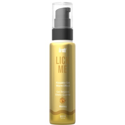 Frasco dourado de gel beijável com doseador e tampa transparente