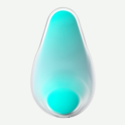 Irrigador nasal plástico transparente com conteúdo azul claro