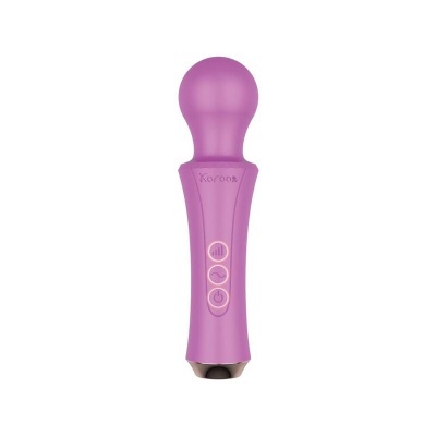 Vibrador de mão roxo com botões e palavra Xoroon