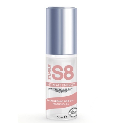 Frasco de lubrificante S8 Intimate Energy com tampa prateada