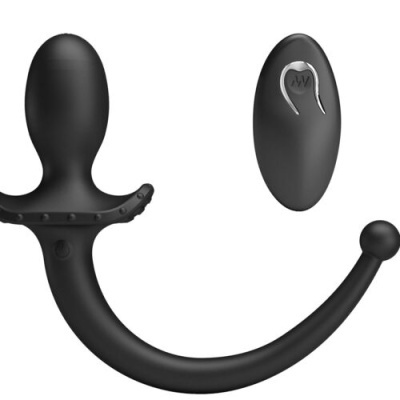 Brinquedo sexual masculino preto com controlador remoto