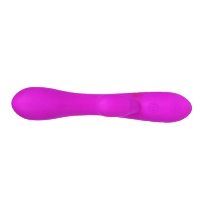 Vibrador cor-de-rosa em silicone com botões na base