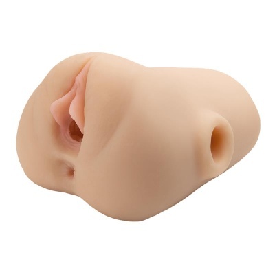 Produto de silicone anatómico com três aberturas sobre fundo branco