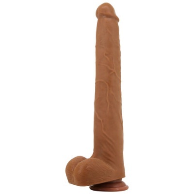 Dildo marrom texturizado com base de ventosa
