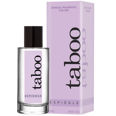Frasco de perfume tabu lilás ao lado da embalagem