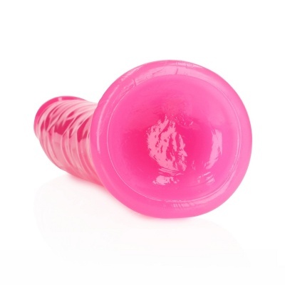 Produto rosa translúcido com textura ondulada e base circular