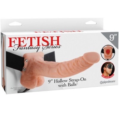 Embalagem do produto Fetish Fantasy Series, estrapon 9 polegadas cor pele com cinto preto ajustável