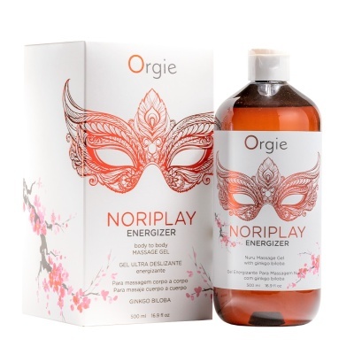 Frasco e embalagem de gel para massagem Orgie Noriplay Energizer