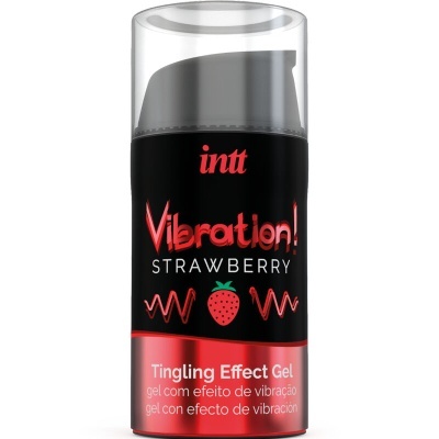 frasco de gel Vibration! Strawberry com tampa transparente