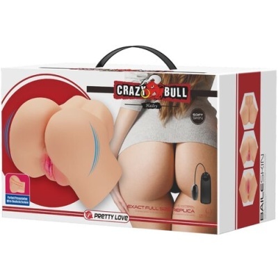 Caixa do produto Crazy Bull Hailey com réplica realista em silicone e controlo remoto