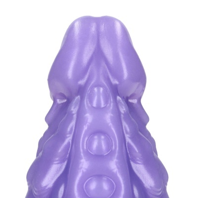 Produto roxo com textura de tentáculos e ventosas
