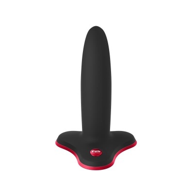 Plug anal preto com base vermelha e botão FUN FACTORY