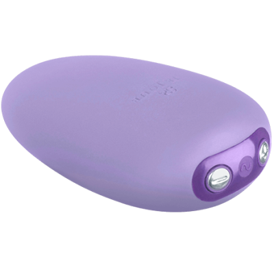 Power bank portátil roxo com botões metálicos
