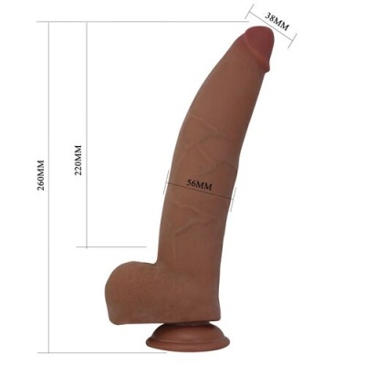 Dildo castanho com ventosa e medidas indicadas